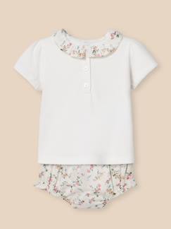 -Ensemble t-shirt et bloomer en tissu liberty bébé