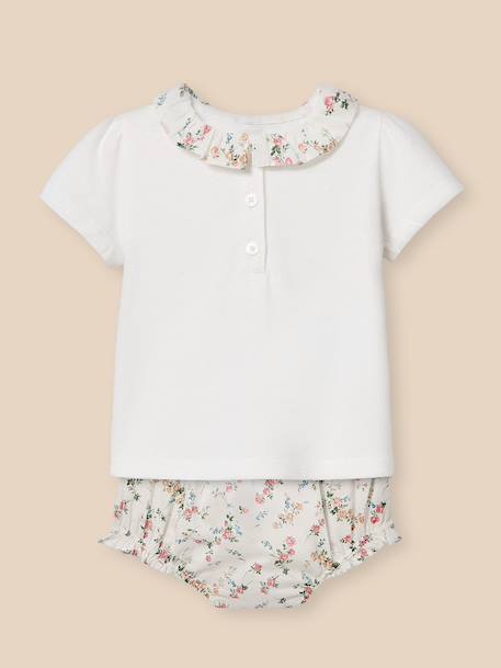 Bébé-Ensemble t-shirt et bloomer en tissu liberty bébé