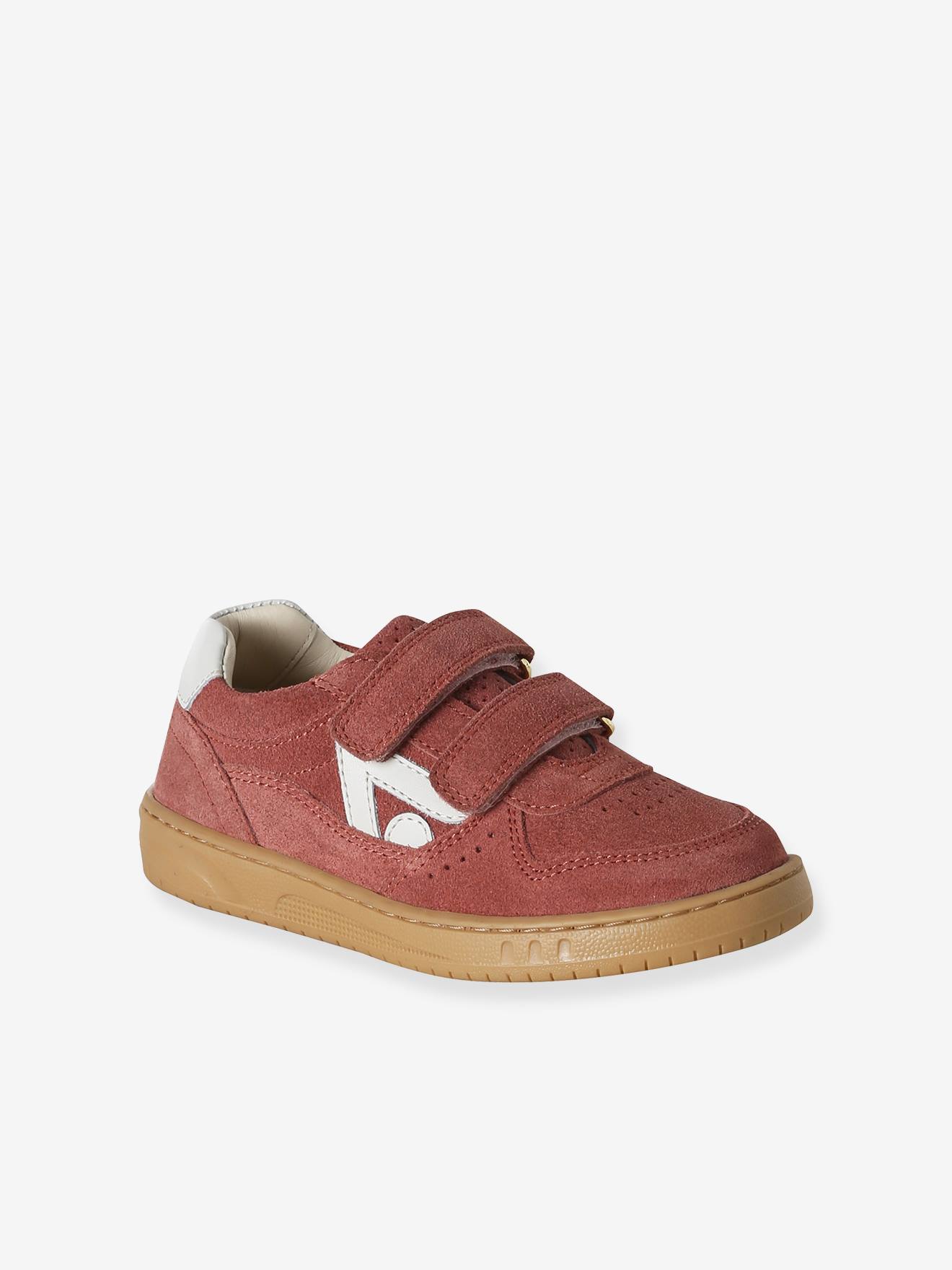 Baskets enfant fille cuir scratchs vieux rose 40$