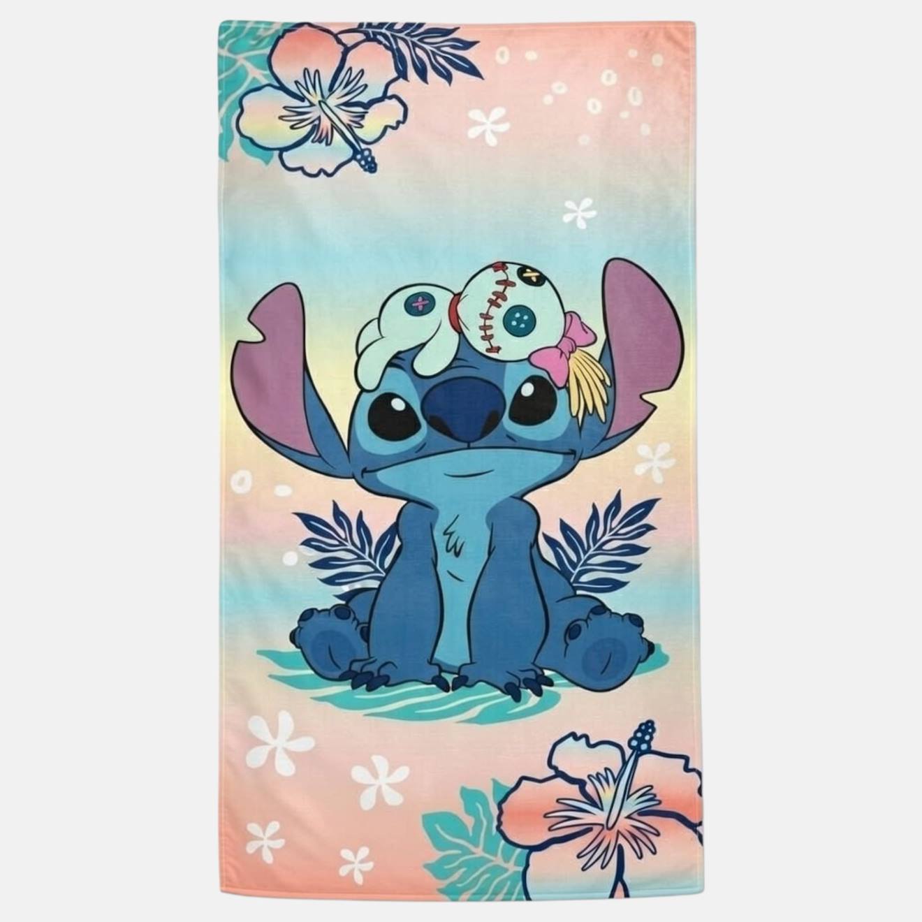 Unimodes Serviette de Plage Enfant à Motif Personnage Coloré Lilo & Stitch Rose