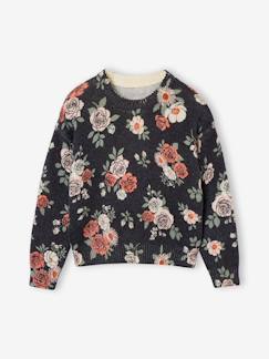 Pull fille col rond manches longues  - vertbaudet enfant