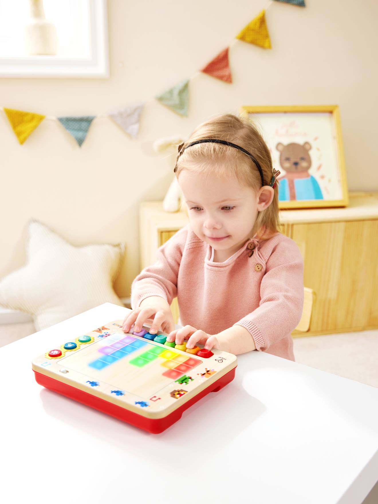 Petit piano pixel interactif rouge