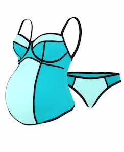 Vêtements de grossesse-Maillot de bain-Tankini de grossesse avec armatures rosy