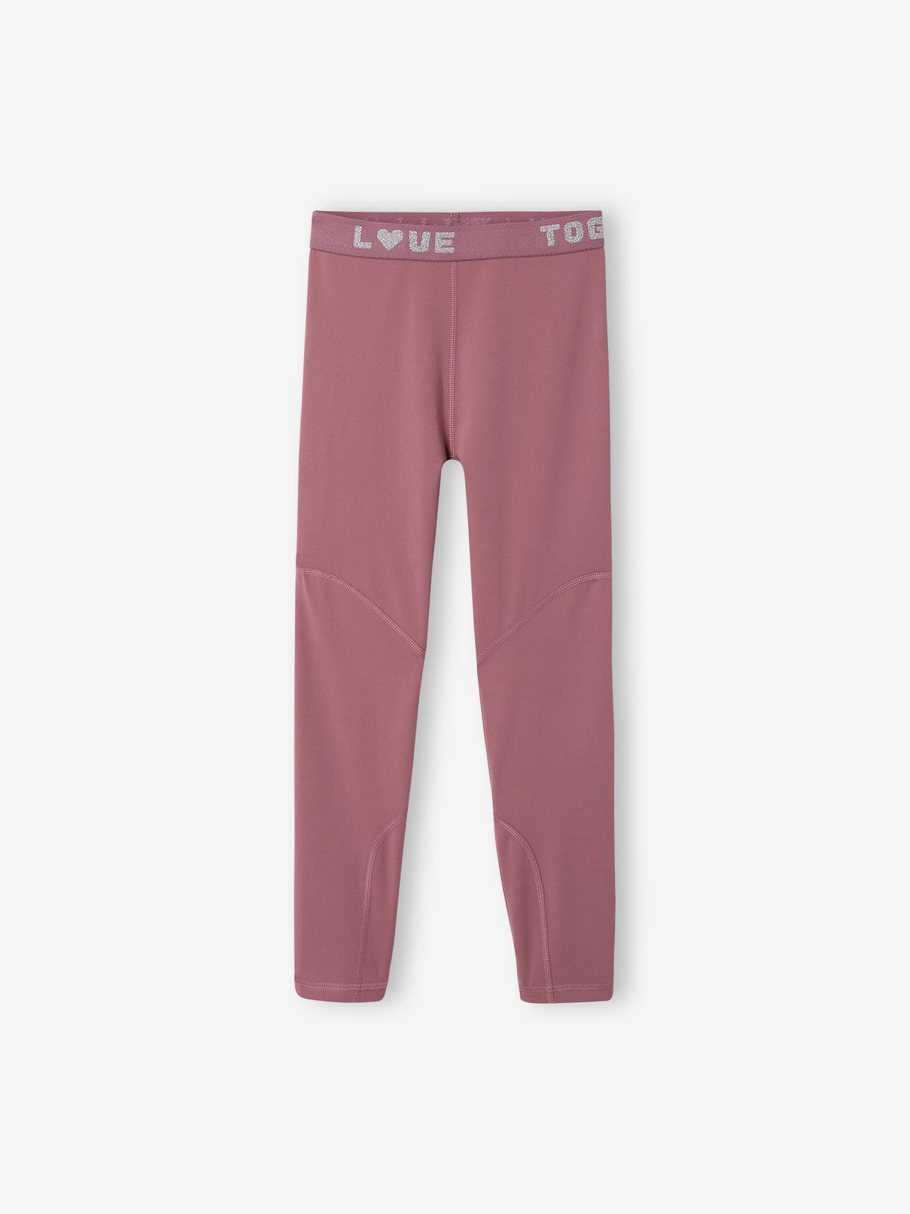 Legging fille essentiel vieux rose