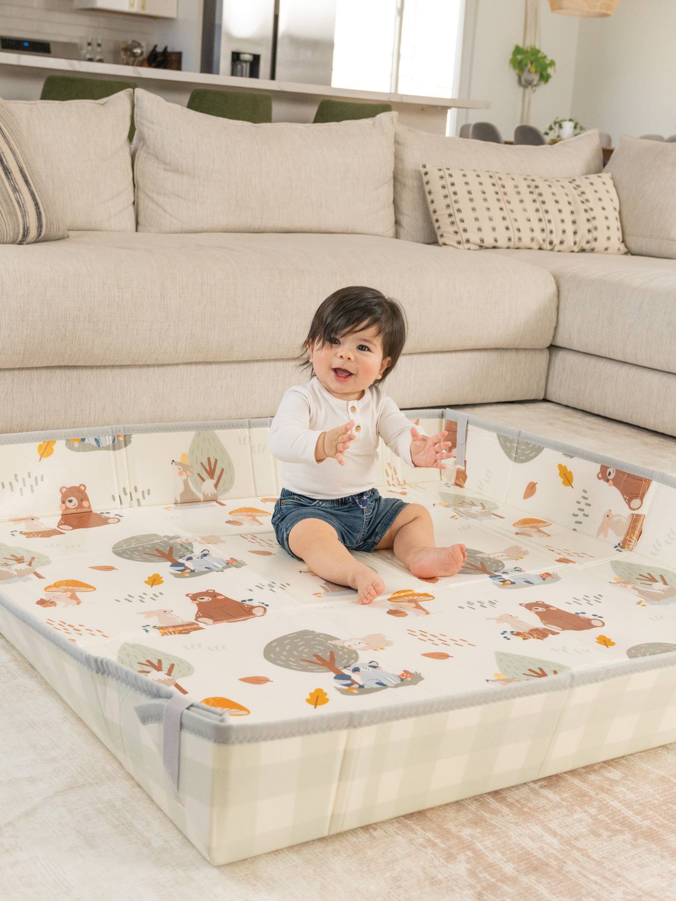Tapis Mousse Géant Pliable - beige