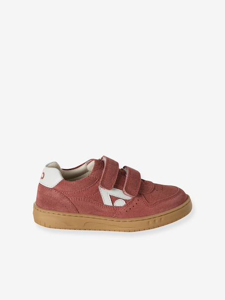 Baskets enfant fille cuir à scratchs beige+jaune d'or+marron+vieux rose 19 - vertbaudet enfant 