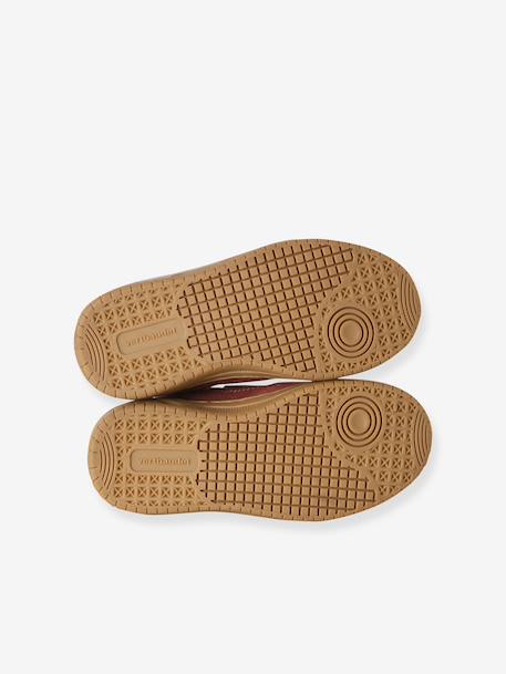 Baskets enfant fille cuir à scratchs beige+jaune d'or+marron+vieux rose 23 - vertbaudet enfant 