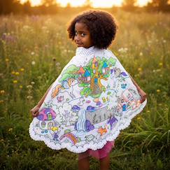 Jouet-Jeux d'imitation-Cape à colorier réversible princesse
