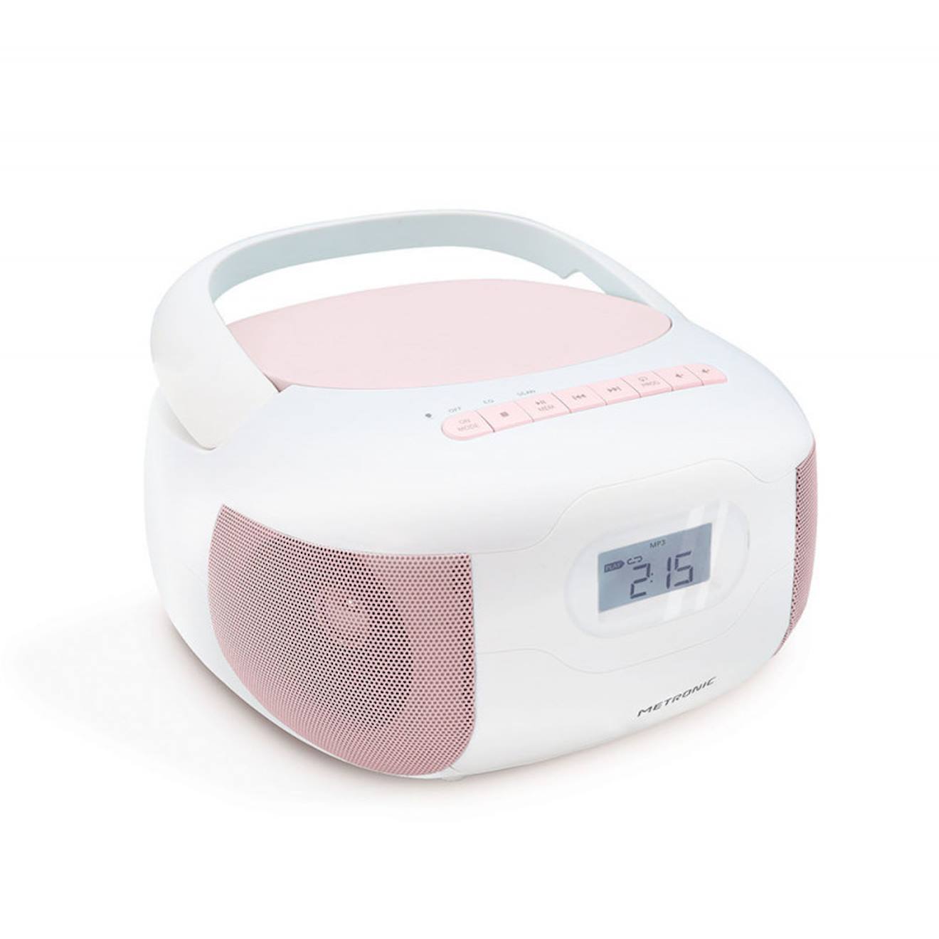 Lecteur Cd Radio Céleste Bluetooth, Mp3 Avec Port Usb, Lecteur Carte Micro Sd Rose