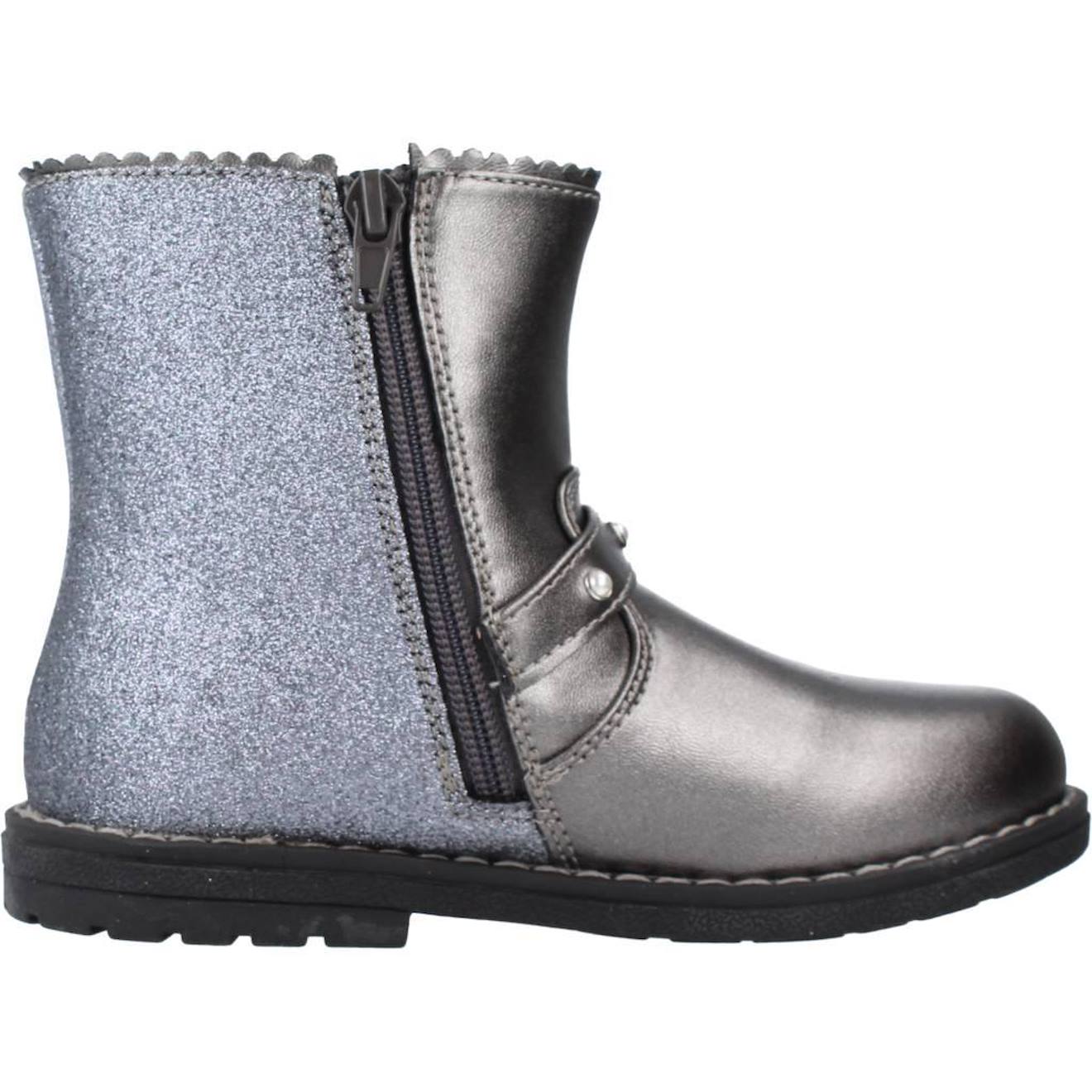 Botte Bébé Synthétique Cancan Argent