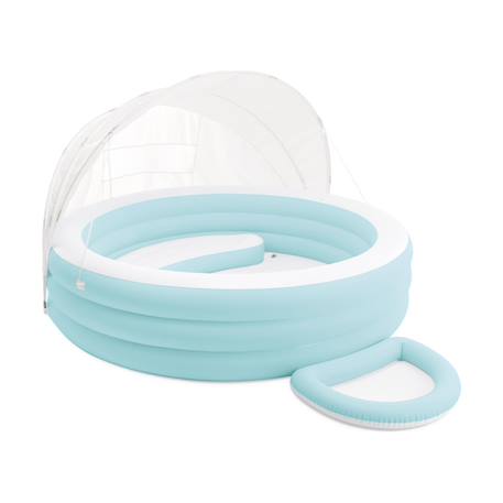 Intex - Petite Piscine Pastelle Avec Ombrelle Bleu Et Blanc