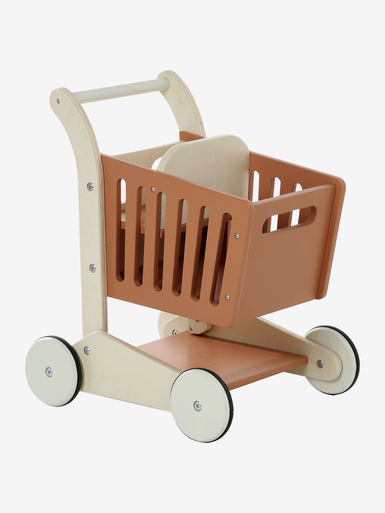 Grand chariot de course porte-poupée en bois FSC® caramel