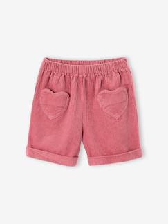 -Short en velours poches coeur fille facile à enfiler