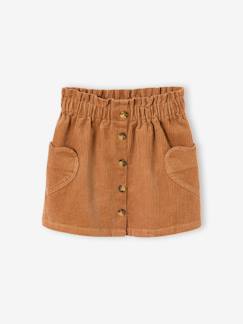 Jupe en velours poches coeur fille  - vertbaudet enfant