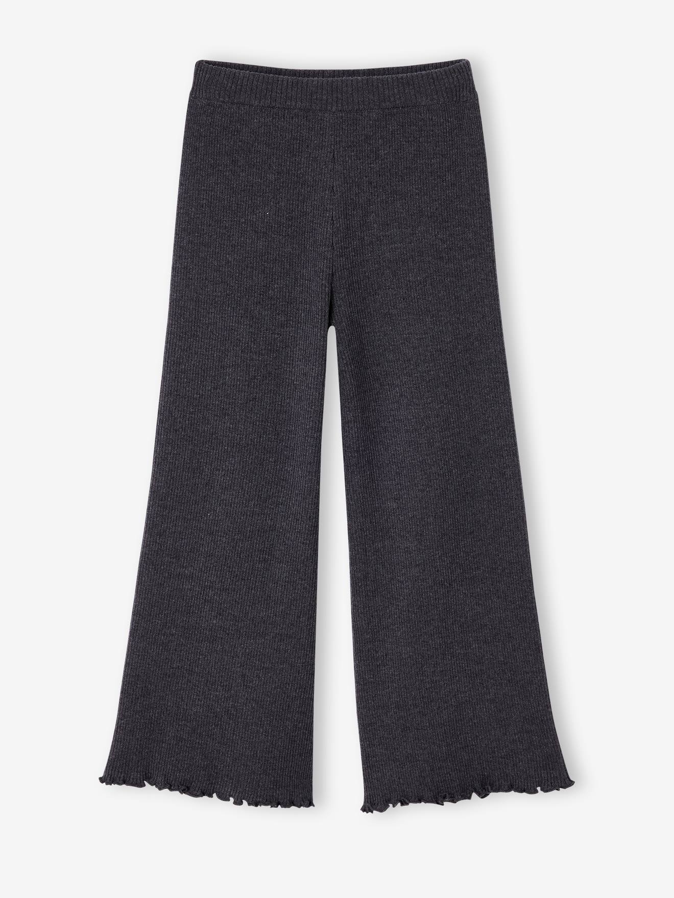 Legging large fille gris chiné