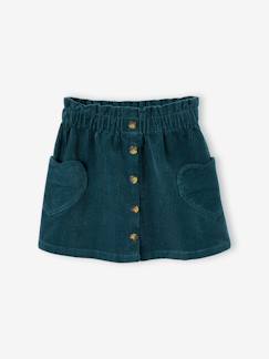 Jupe en velours poches coeur fille  - vertbaudet enfant