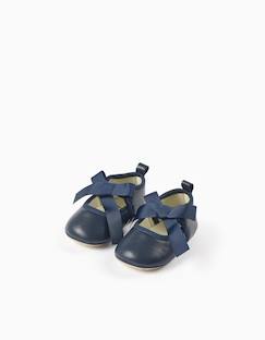 Chaussures-Chaussures bébé 17-26-Ballarines avec nœud en satin