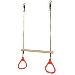 Jouet-Kangui trapèze balançoire en bois avec anneaux de gymnastique pour enfant pour structure de jeux