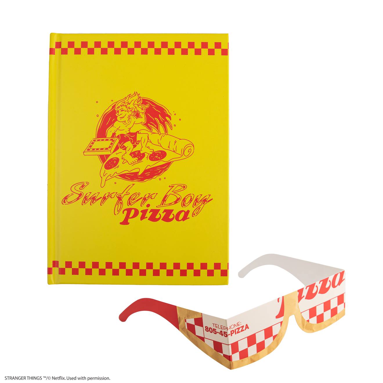 Carnet Surfer Boy Pizza - Stranger Things Jaune