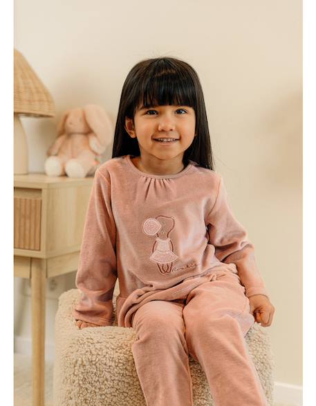 Fille-Pyjama enfant velours brodé