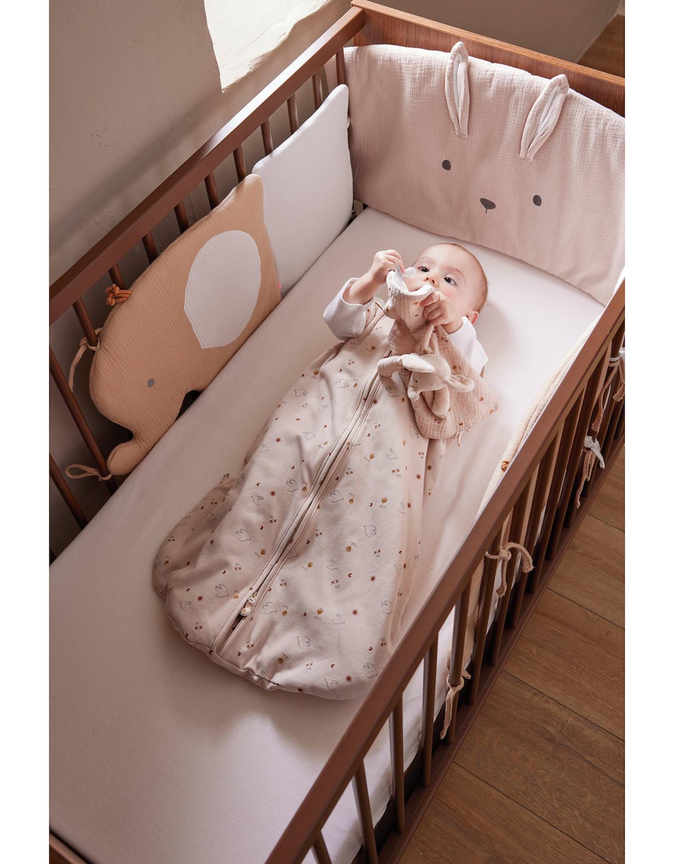 Tour De Lit Et Protège Barreaux Mousseline De Coton Beige