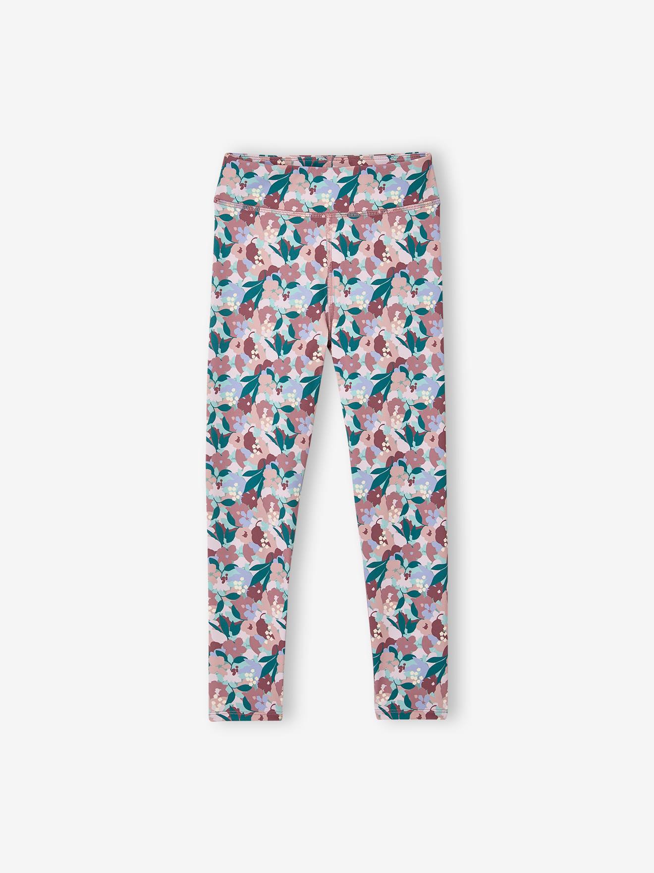Legging technique sport imprimé fille vieux rose Legging technique sport imprimé fille vieux rose