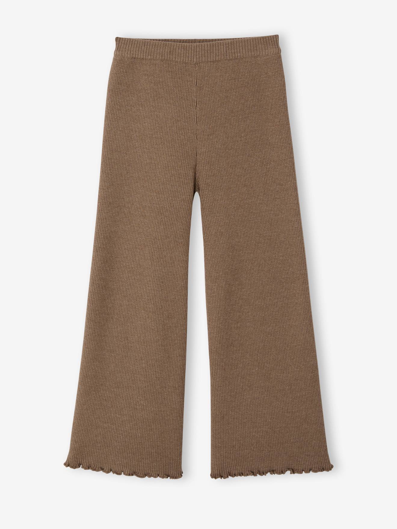 Legging large fille taupe
