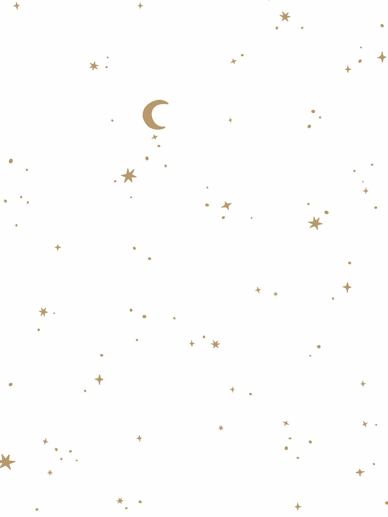 Papier peint intissé Moon and Stars blanc