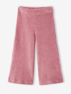 -Pantalon fille large en velours 