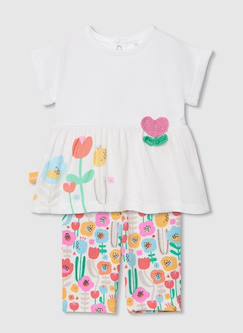 -Ensemble coton imprimé floral pour bébé
