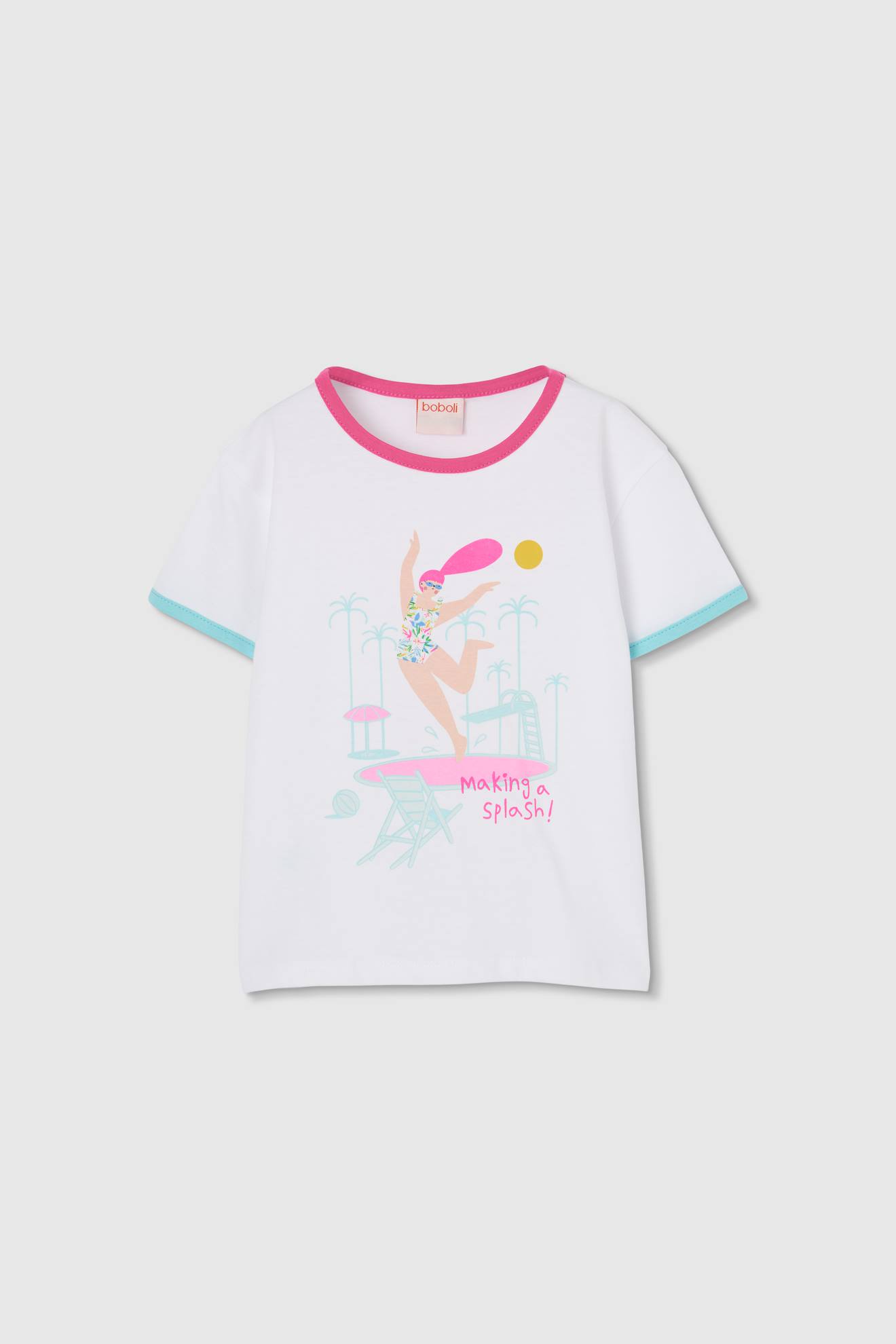 T-shirt Coton Imprim Piscine Pour Fille Blanc 10 €