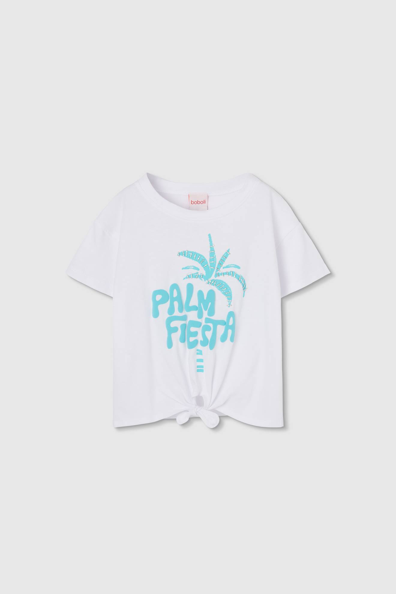 T-shirt Fille Manches Courtes Coton Blanc