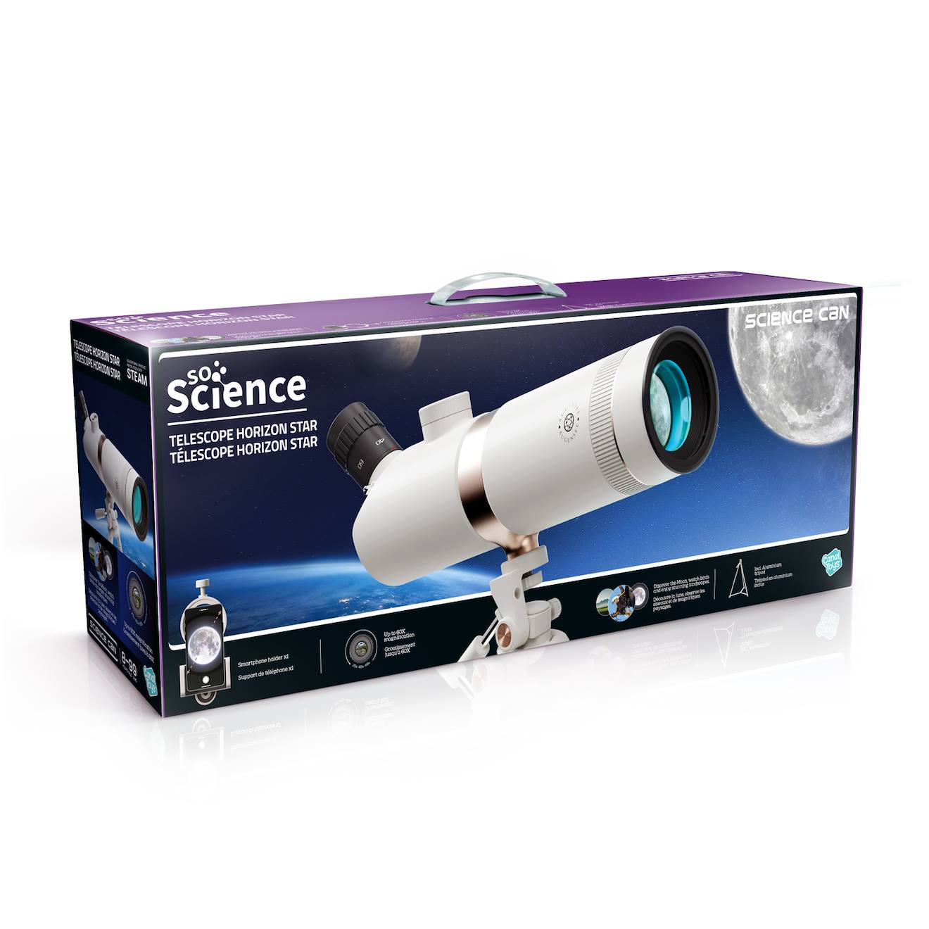 Télescope Horizon Star Avec Support Smartphone Et Oculaire 20-60mm - So Science Multicolore