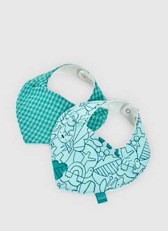 Lot de 2 bavoirs bandana coton pour bébé  - vertbaudet enfant