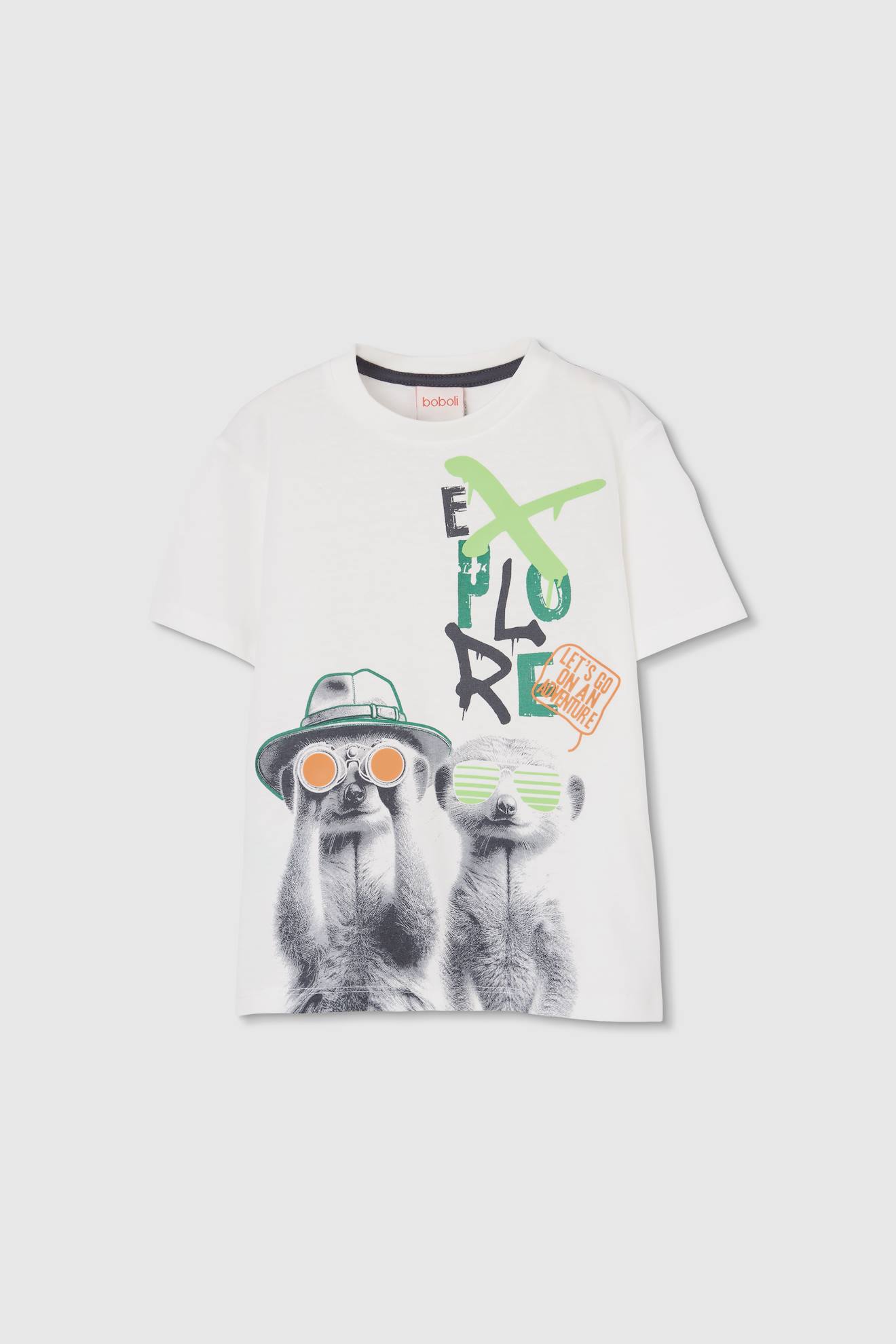 T-shirt Garçon Coton Imprimé Blanc