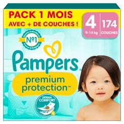 Puériculture-Toilette de bébé-Propreté et change-Couches jetables-174 couches premium protection, taille 4, 9-14 kg