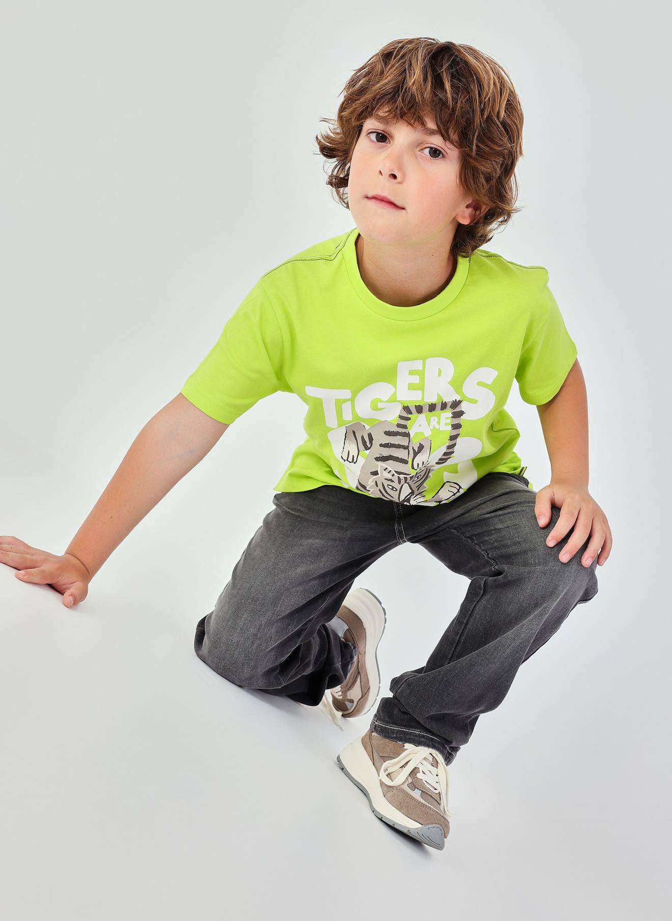 T-shirt Coton Imprim Tigre Pour Garon Vert 13 €