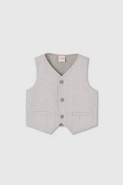 -Gilet enfant en lin rayé
