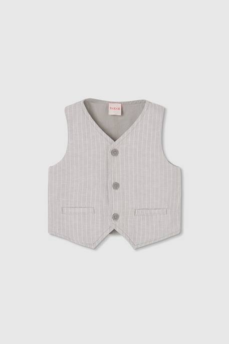 Gilet enfant en lin rayé  - vertbaudet enfant
