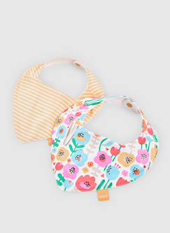Puériculture-Repas-Bavoir-Lot de 2 bavoirs bandana coton pour bébé