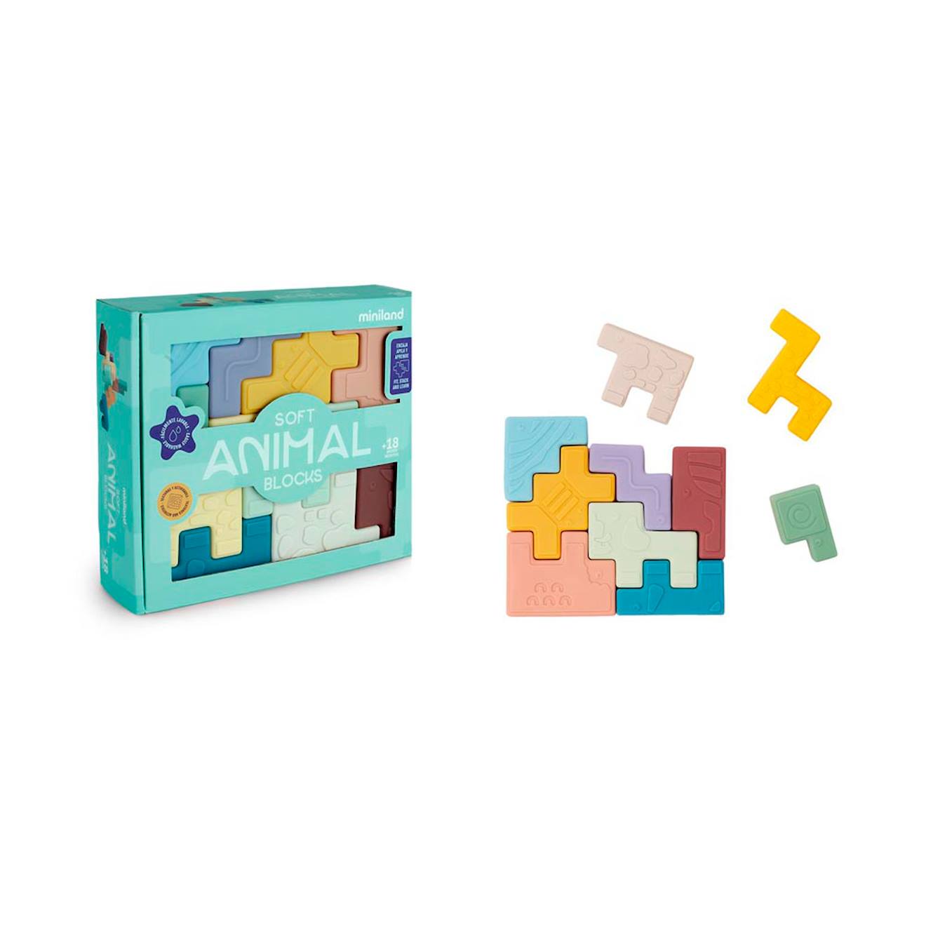 Puzzle Pour Bébé En Blocs Souples Beige