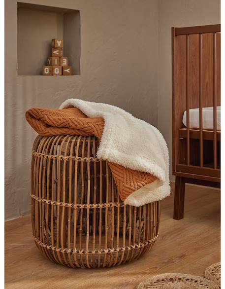 Couverture en coton biosherpa Beige+Bleu+Marron+Rose 13 - vertbaudet enfant 