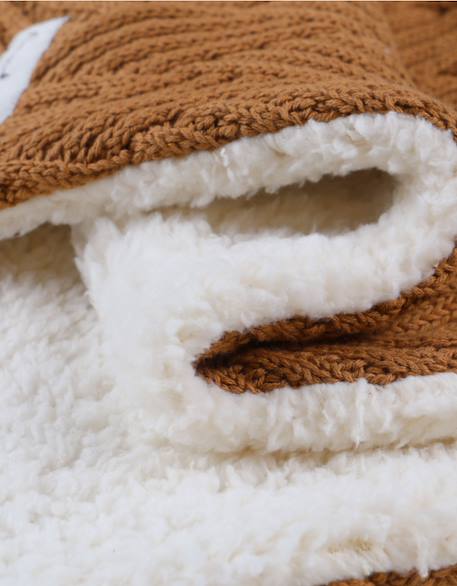 Couverture en coton biosherpa Beige+Bleu+Marron+Rose 17 - vertbaudet enfant 