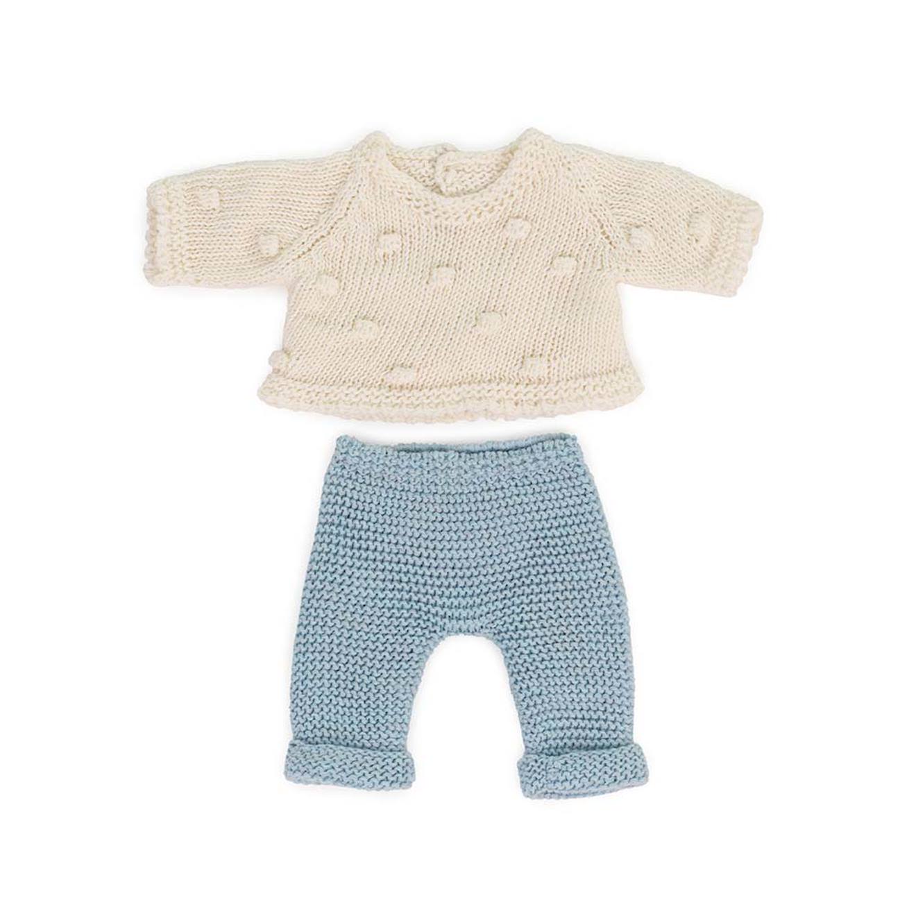 Ensemble Tricoté 21cm - Pull Et Pantalon Bleu Ensemble Tricoté 21cm - Pull Et Pantalon Bleu