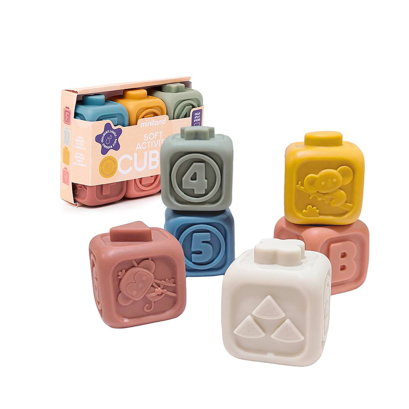 Cubes D'activités Souples Pour Bébés Beige