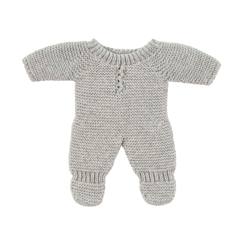Jouet-Poupons et poupées-Pyjama en tricot gris pour poupées de 21cm