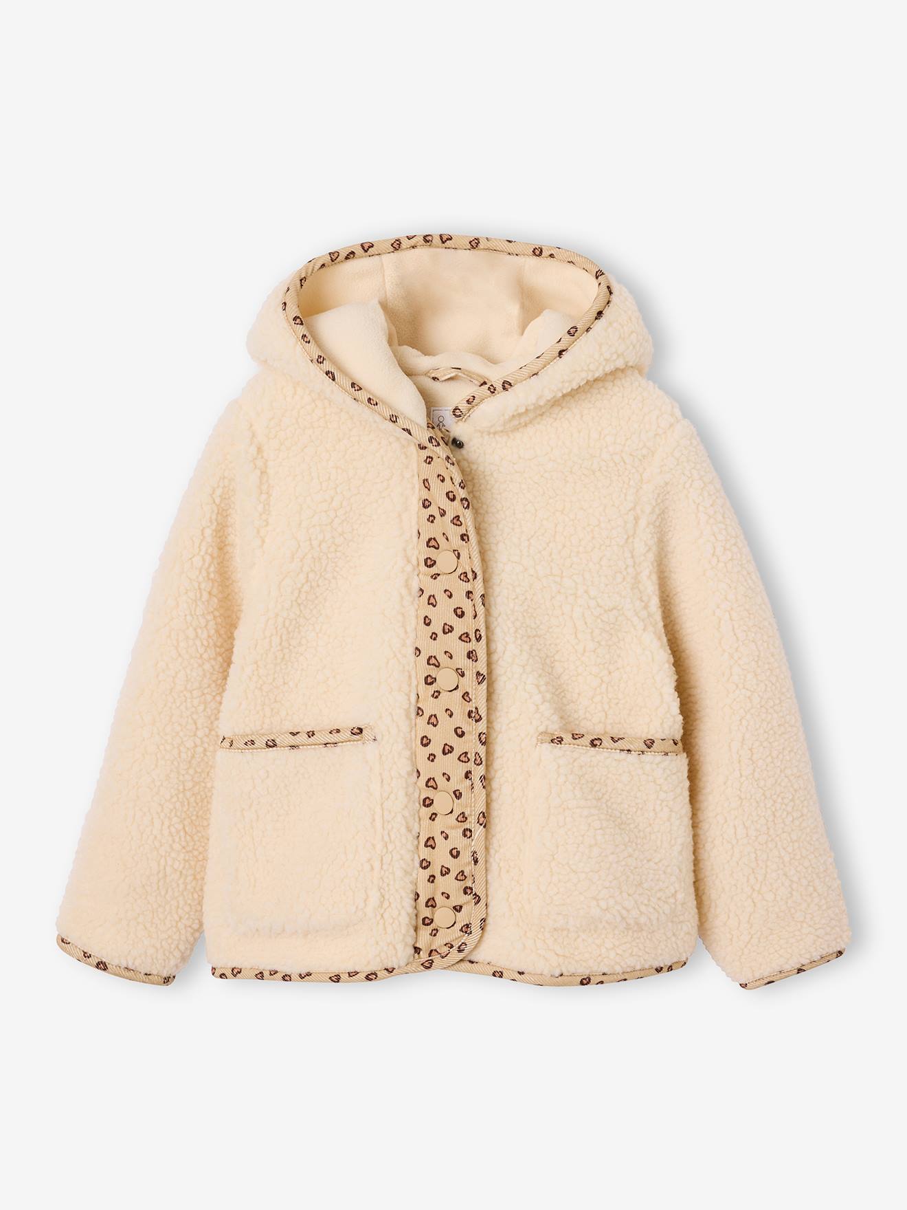 Veste à capuche fille vanille