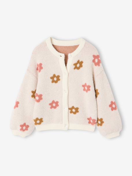 Fille-Gilet fille motif animalier maille mousseuse 