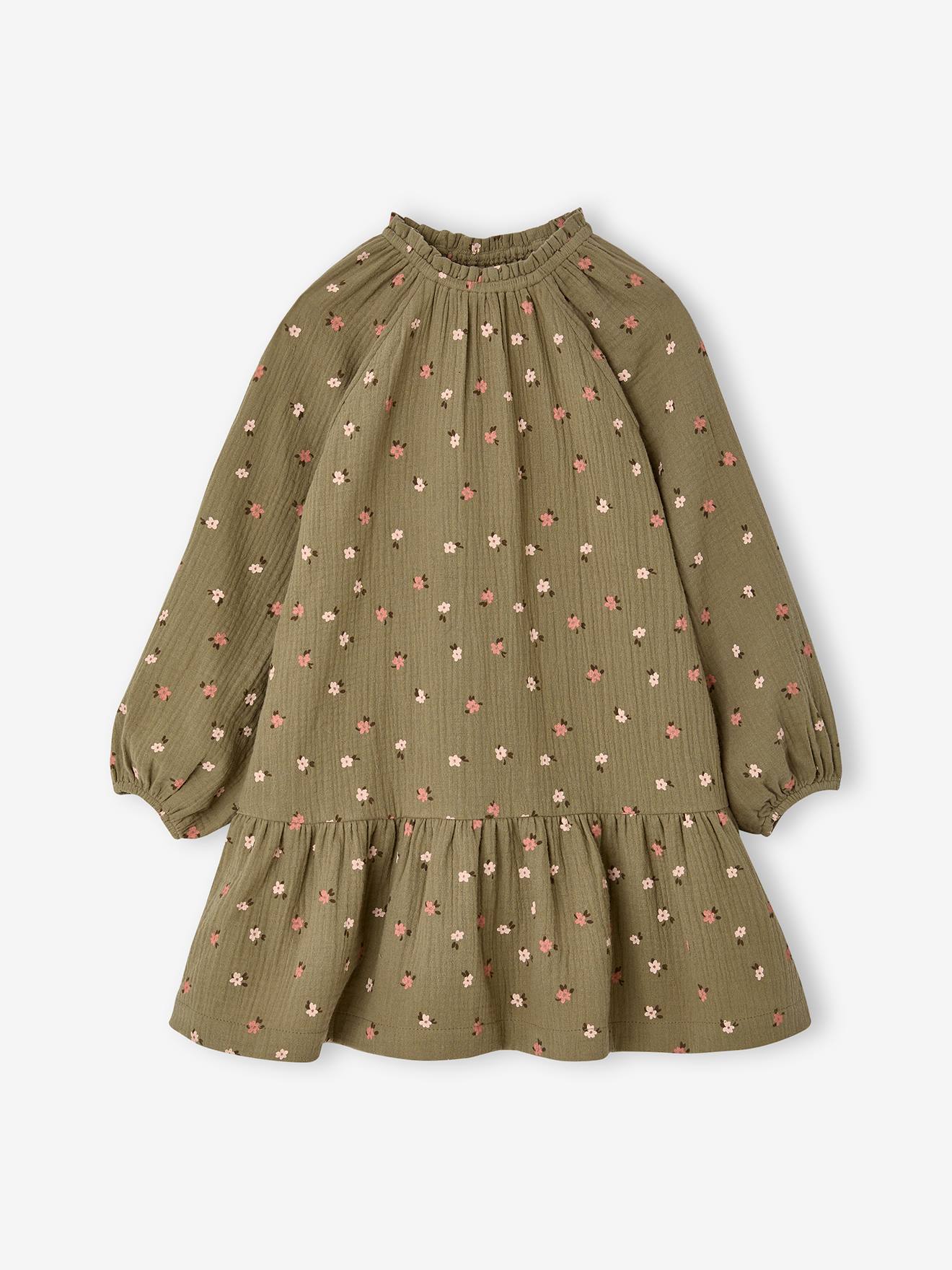 Robe courte fille kaki