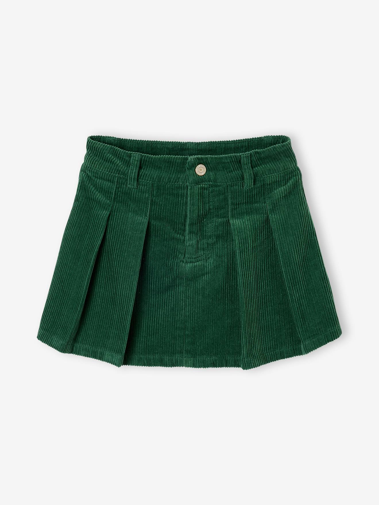 Jupe short fille plissée vert anglais Jupe short fille plissée vert anglais